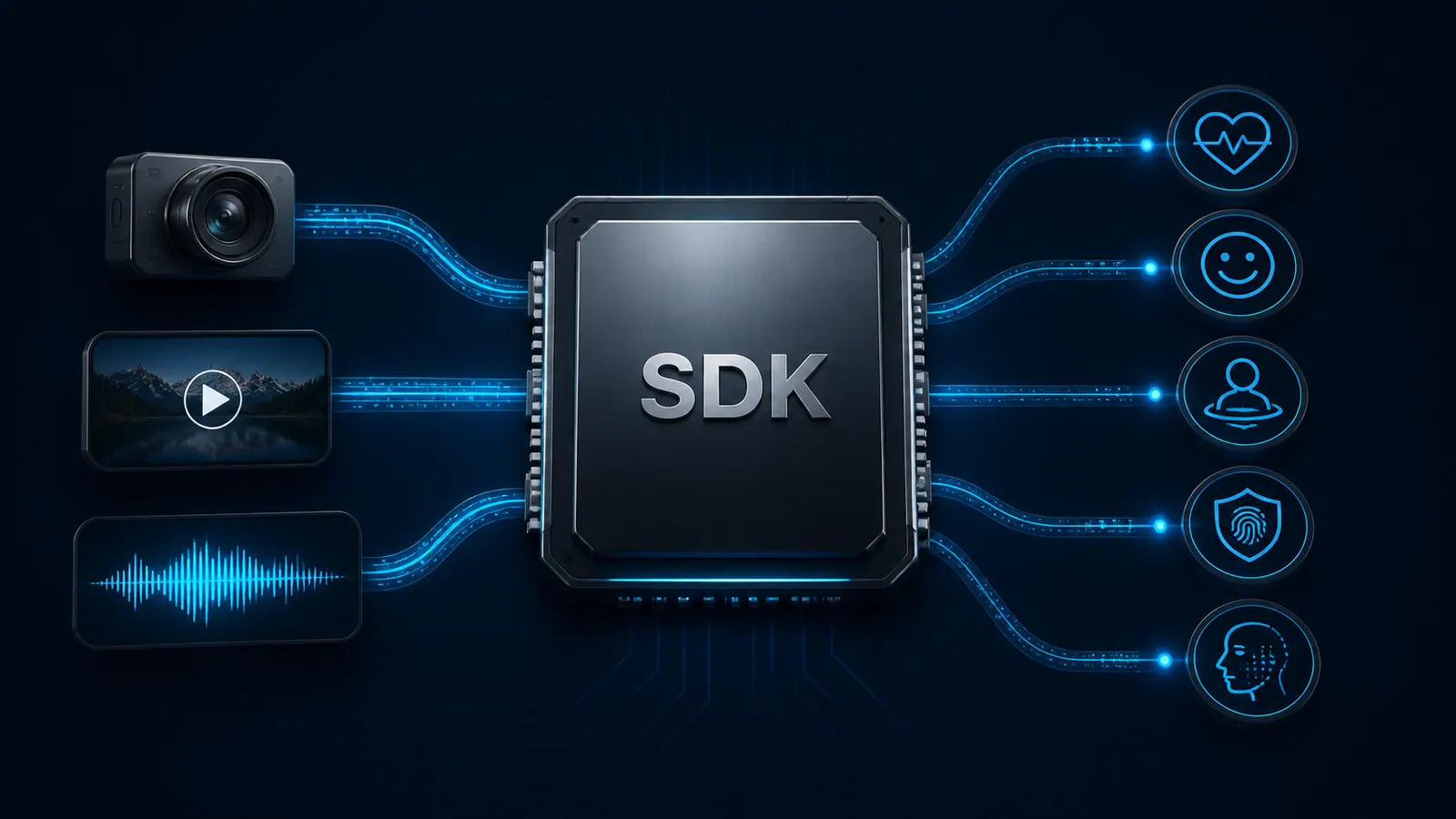 人体状态智能引擎 SDK 接收摄像头、视频与音频输入并输出人体状态结果